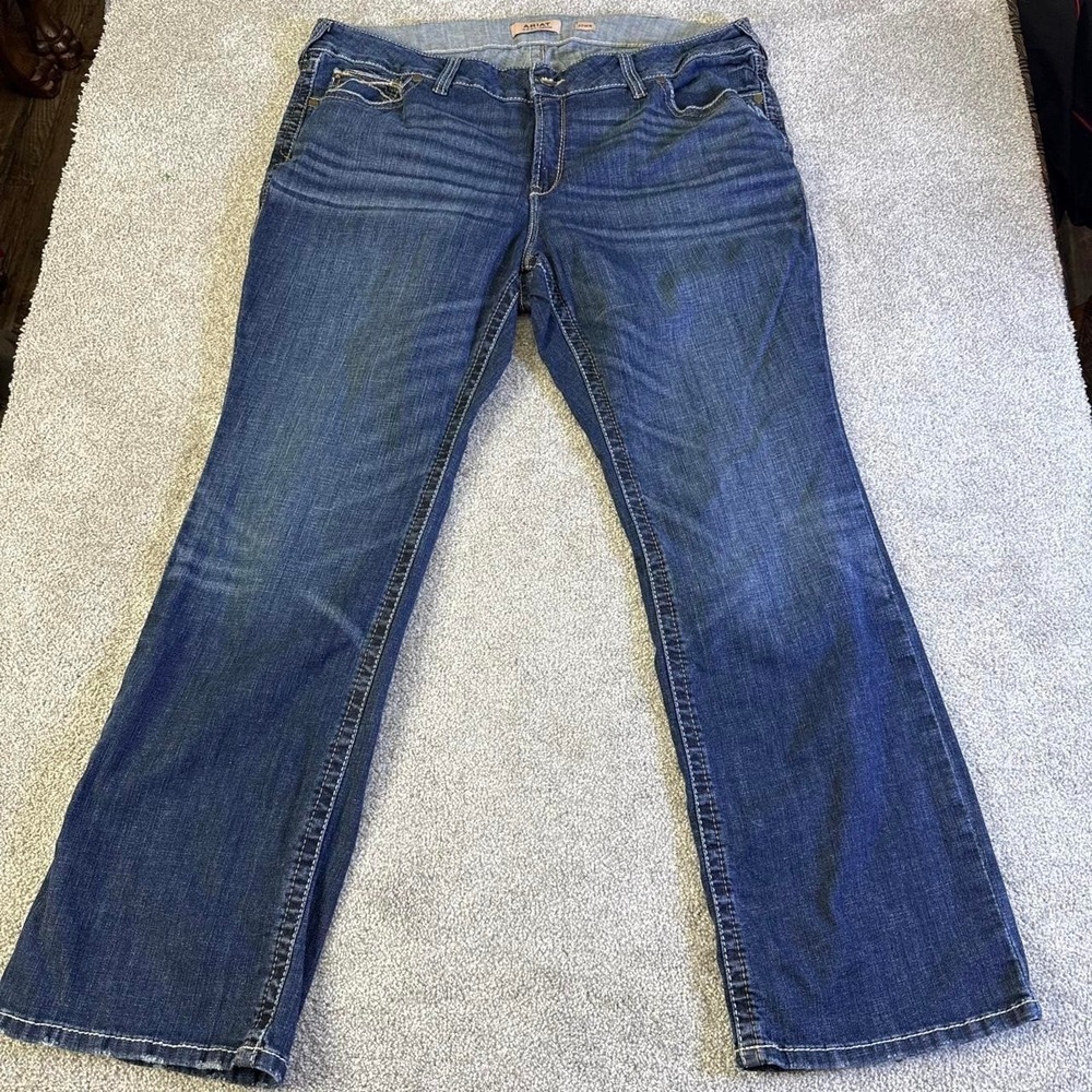 Ariat 22WR Mid Rise Boot Cut Blue Jeans Women's Western Denim Pants Size 44x32